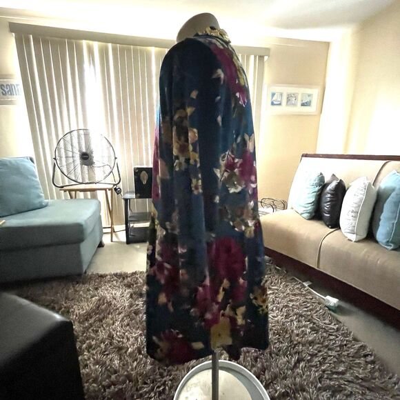 Sew in Love Women's Blue Floral Babydoll Whimsical Fairy 3/4 Sleeve Top XL Work - Picture 6 of 14